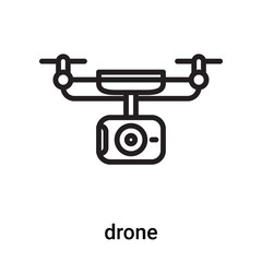 drone icon vector isolated on white background, drone sign , line or linear symbol and sign design in outline style