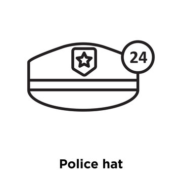police hat icon isolated on white background. Simple and editable police hat icons. Modern icon vector illustration.