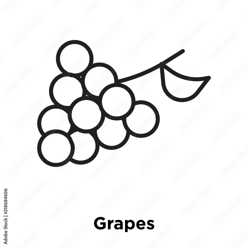 Poster grapes icon vector isolated on white background, grapes sign , thin line design elements in outline 