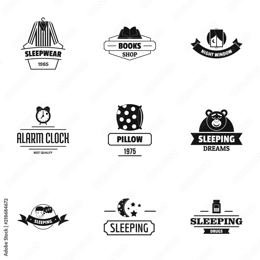 Poster eternal sleep logo set. simple set of 9 eternal sleep vector logo for web isolated on white backgrou