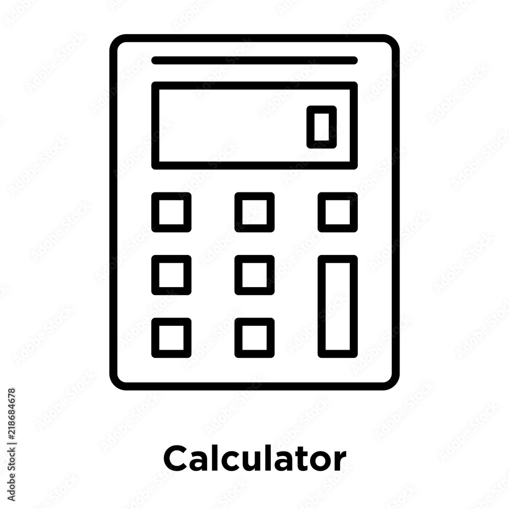 Poster calculator icon vector isolated on white background, calculator sign , thin line design elements in 