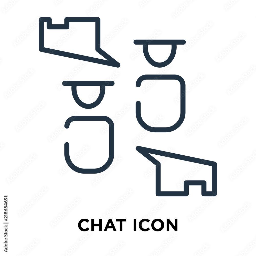 Poster chat icon vector isolated on white background, chat sign , line symbol or linear element design in o