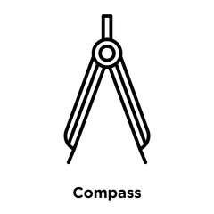 Compass icon vector isolated on white background, Compass sign , thin line design elements in outline style