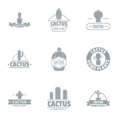 Fototapeta premium Desert flower logo set. Simple set of 9 desert flower vector logo for web isolated on white background