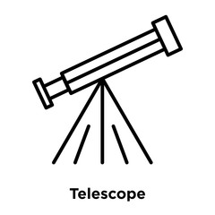 Telescope icon vector isolated on white background, Telescope sign , thin line design elements in outline style