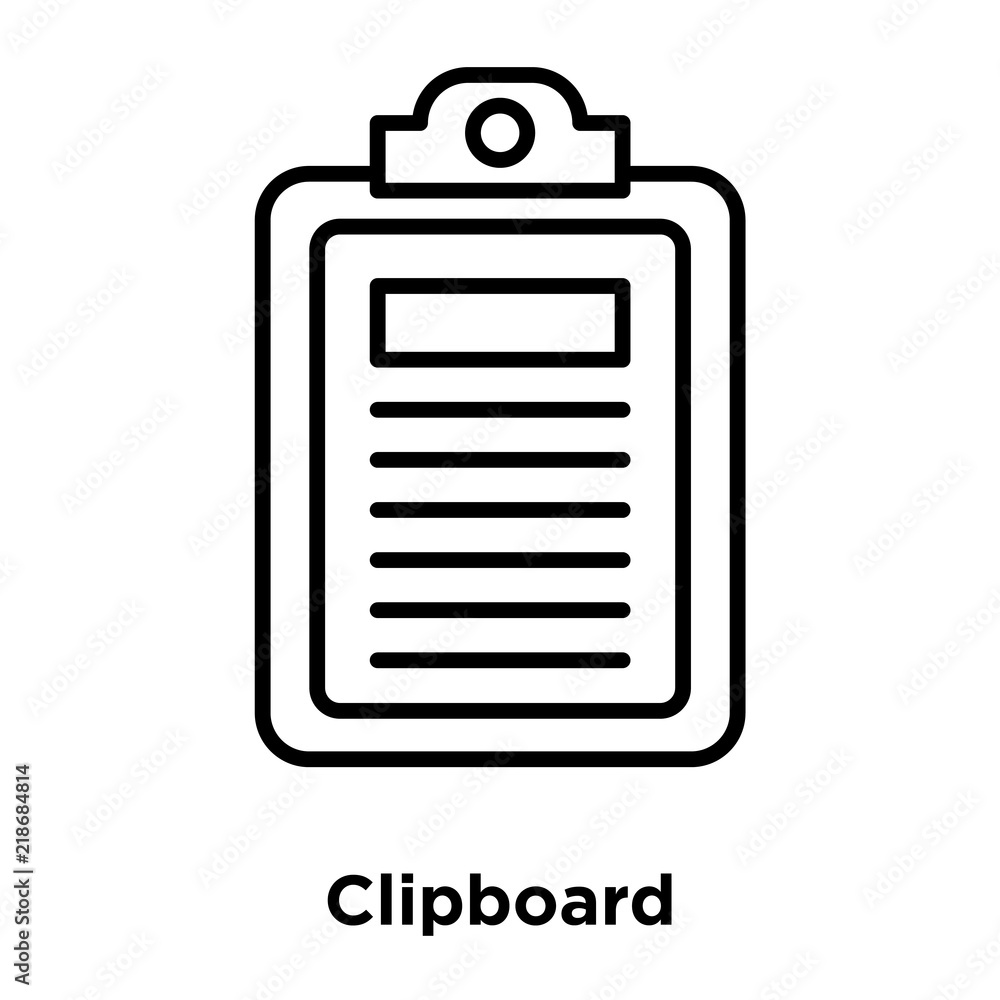 Poster clipboard icon vector isolated on white background, clipboard sign , thin line design elements in ou