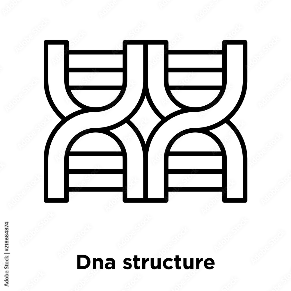 Poster dna structure icon vector isolated on white background, dna structure sign , thin line design elemen