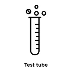 Test tube icon vector isolated on white background, Test tube sign , thin line design elements in outline style