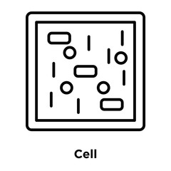 Cell icon vector isolated on white background, Cell sign , thin line design elements in outline style