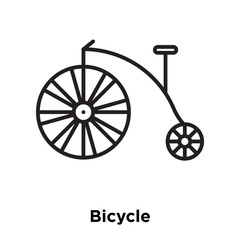 Fototapeta premium Bicycle icon vector isolated on white background, Bicycle sign , thin line design elements in outline style