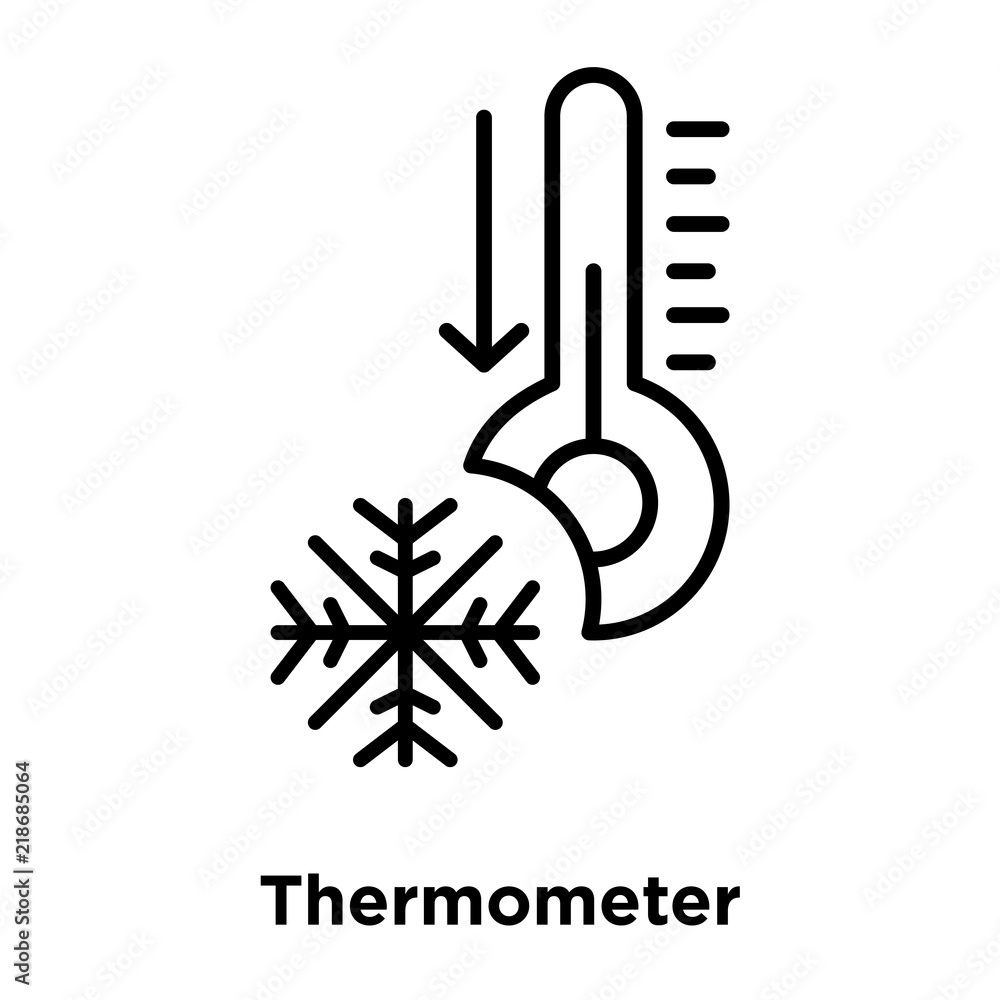Poster thermometer icon vector isolated on white background, thermometer sign , thin line design elements i
