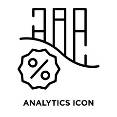 Analytics icon vector isolated on white background, Analytics sign , line symbol or linear element design in outline style