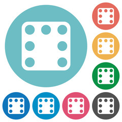 Domino seven flat round icons