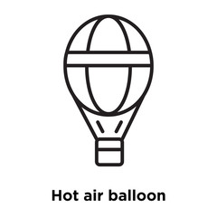 Hot air balloon icon vector isolated on white background, Hot air balloon sign , thin line design elements in outline style