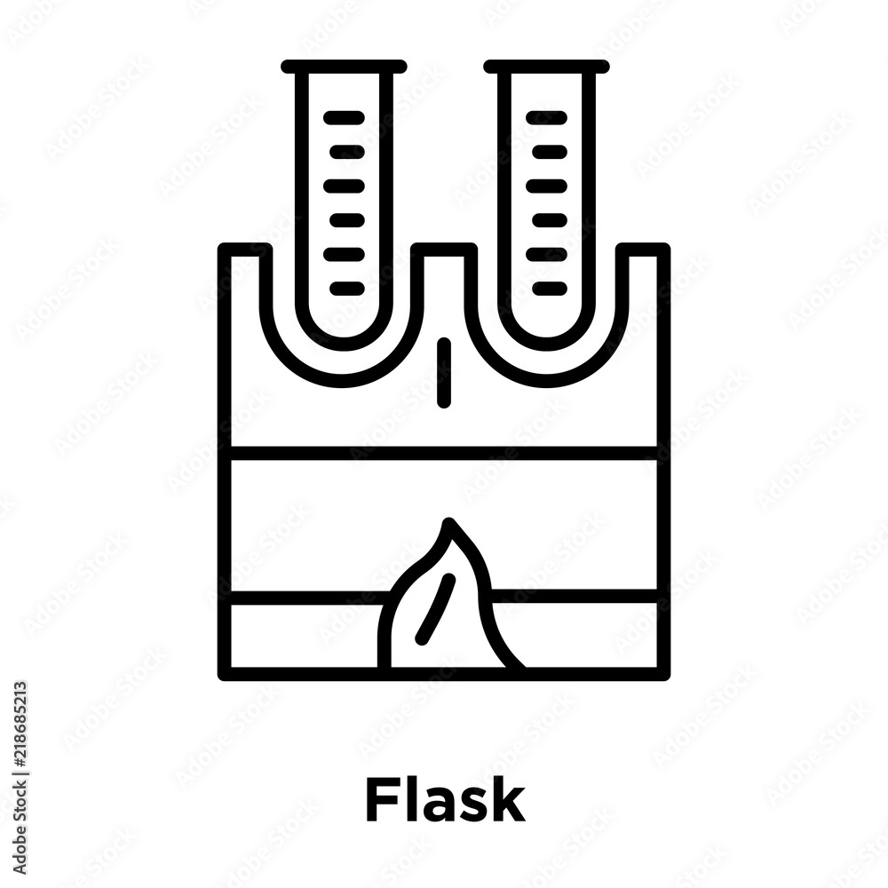 Poster flask icon vector isolated on white background, flask sign , thin line design elements in outline st