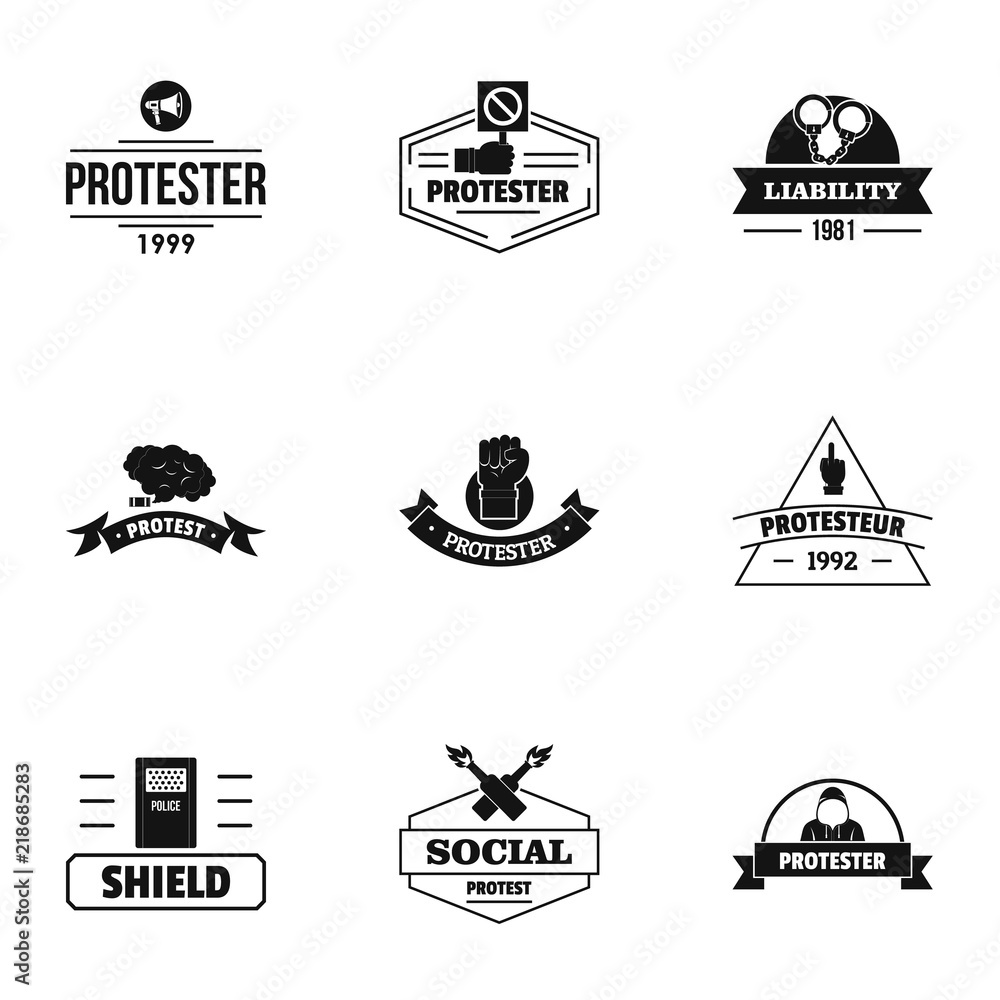 Poster defend logo set. simple set of 9 defend vector logo for web isolated on white background