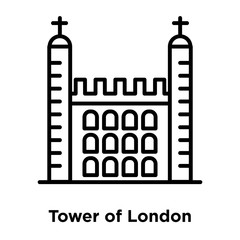 tower of london icon isolated on white background. Modern and editable tower of london icon. Simple icons vector illustration.