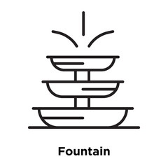 Fountain icon vector isolated on white background, Fountain sign , thin line design elements in outline style