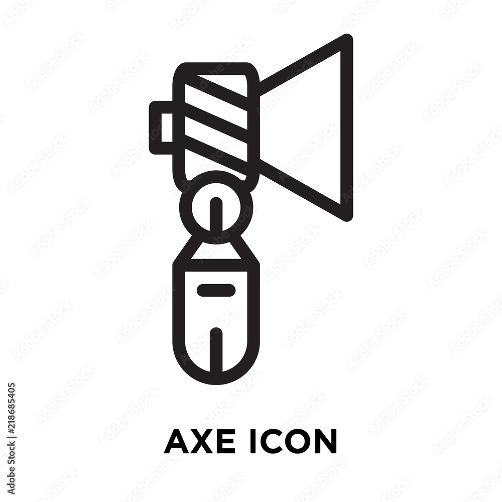 Poster axe icon vector isolated on white background, axe sign , line symbol or linear element design in out