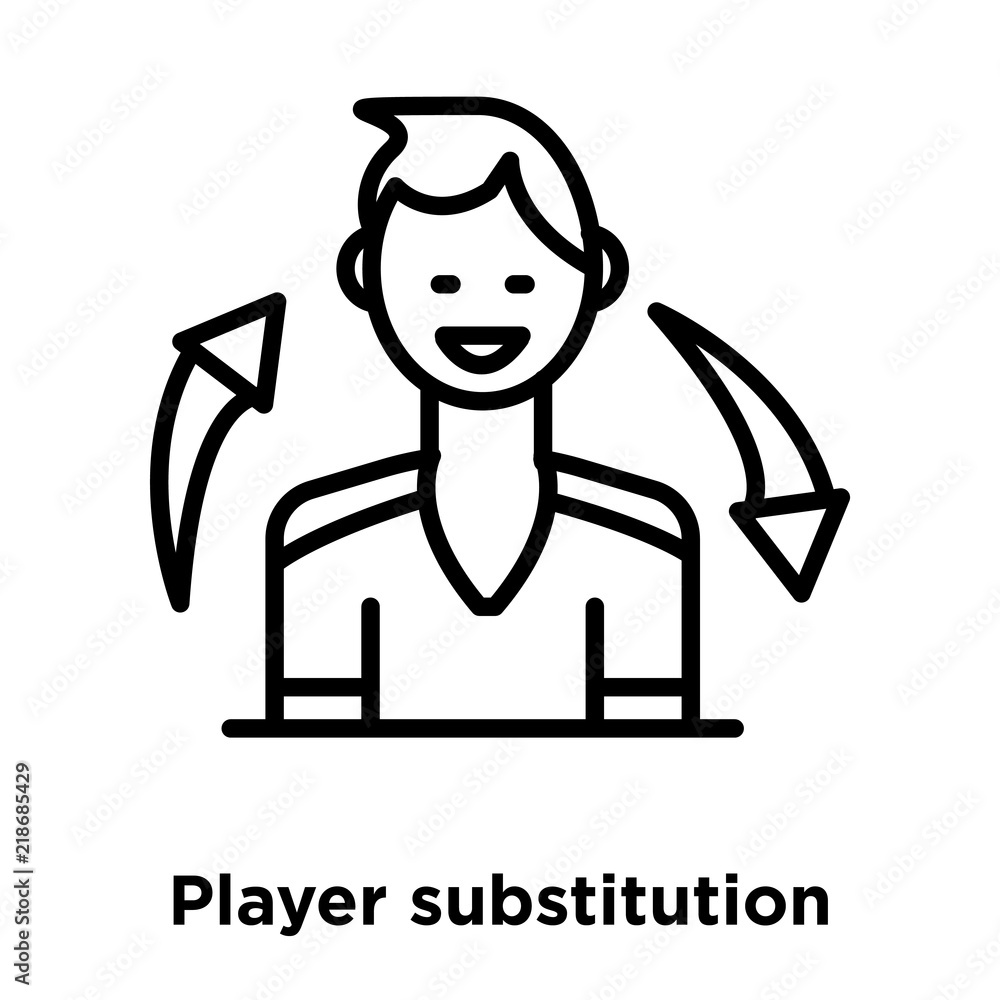Poster player substitution icon isolated on white background. modern and editable player substitution icon.