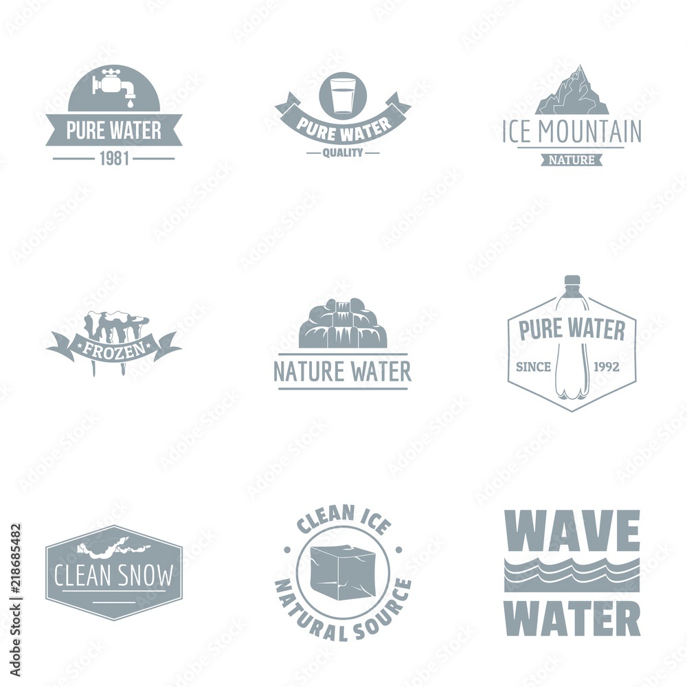 Poster clean show logo set. simple set of 9 clean show vector logo for web isolated on white background
