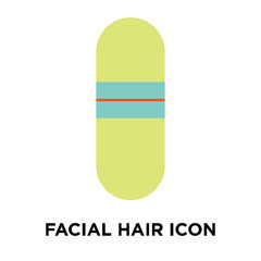 Facial hair icon vector isolated on white background, Facial hair sign