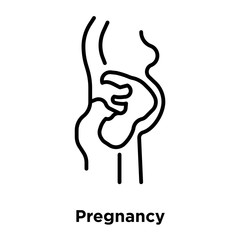Pregnancy icon vector isolated on white background, Pregnancy sign , thin line design elements in outline style