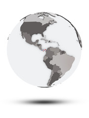 Panama on political globe isolated