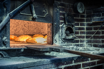 Elaboration of bread in traditional wood oven