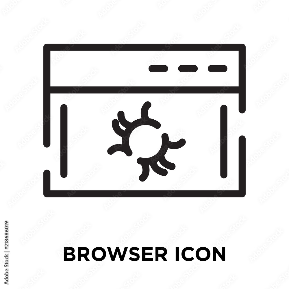 Poster browser icon vector isolated on white background, browser sign , line symbol or linear element desig