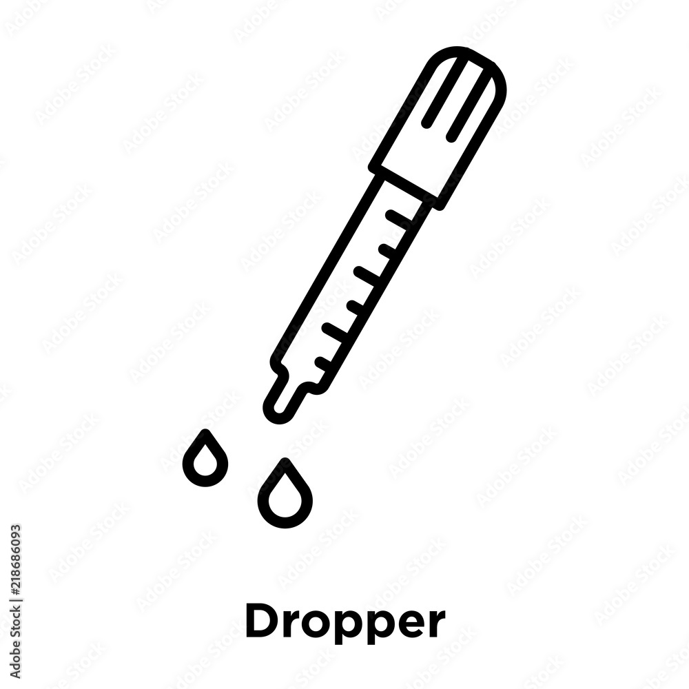 Poster dropper icon vector isolated on white background, dropper sign , thin line design elements in outlin