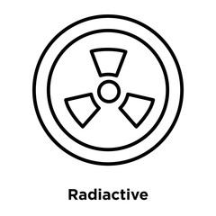 Radiactive icon vector isolated on white background, Radiactive sign , thin line design elements in outline style