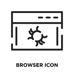 Browser icon vector isolated on white background, Browser sign , line symbol or linear element design in outline style