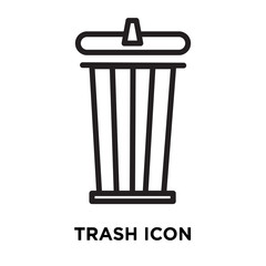 trash icon on white background. Modern icons vector illustration. Trendy trash icons
