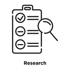 research icon isolated on white background. Simple and editable research icons. Modern icon vector illustration.