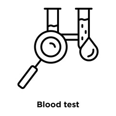 Blood test icon vector isolated on white background, Blood test sign , thin line design elements in outline style