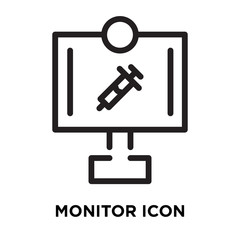 Monitor icon vector isolated on white background, Monitor sign , line symbol or linear element design in outline style