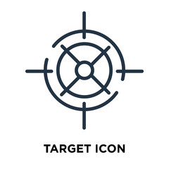 Obraz premium Target icon vector isolated on white background, Target sign , line symbol or linear element design in outline style