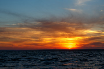 Naklejka premium Black sea sunset lanscape