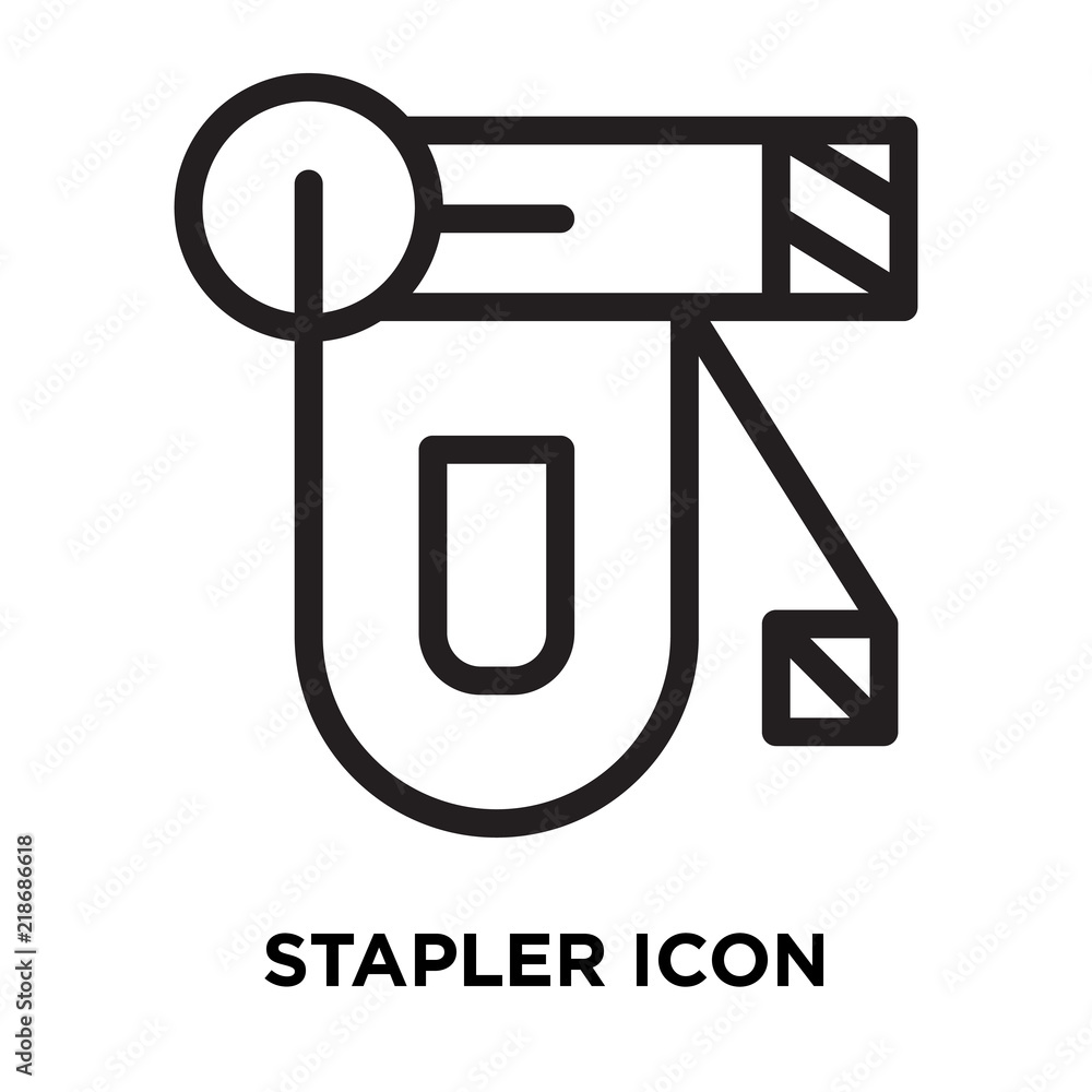 Poster stapler icon vector isolated on white background, stapler sign , line symbol or linear element desig