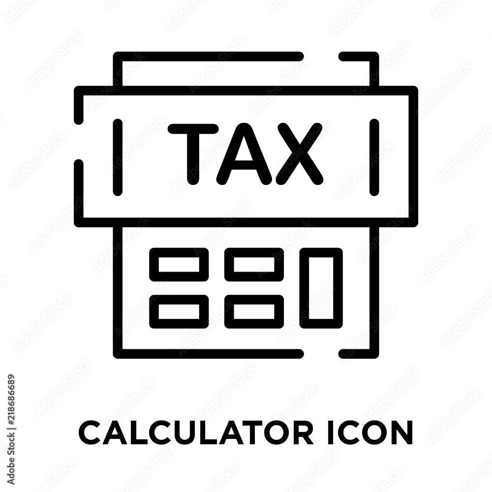Poster calculator icon vector isolated on white background, calculator sign , line symbol or linear element