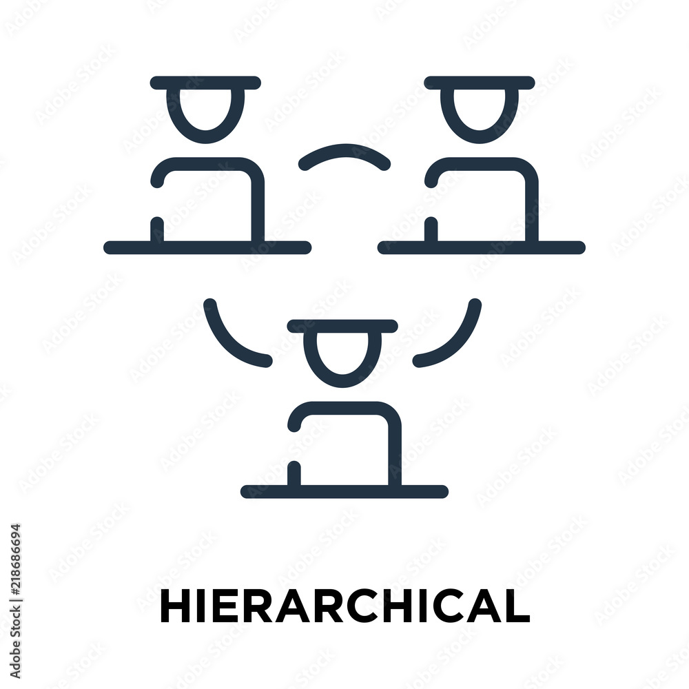 Poster hierarchical structure icon vector isolated on white background, hierarchical structure sign , line 