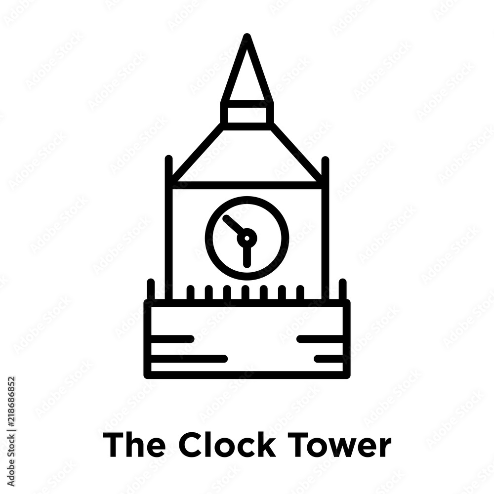 Poster the clock tower icon isolated on white background. modern and editable the clock tower icon. simple 