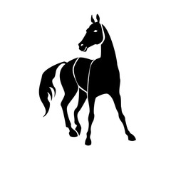 Vector isolated monochrome, stylized image of the horse