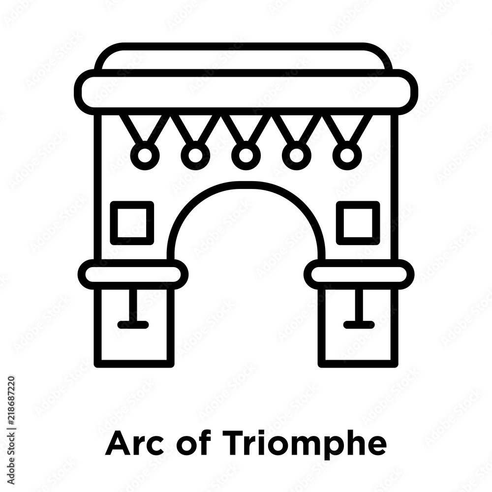 Poster arc of triomphe icon isolated on white background. modern and editable arc of triomphe icon. simple 