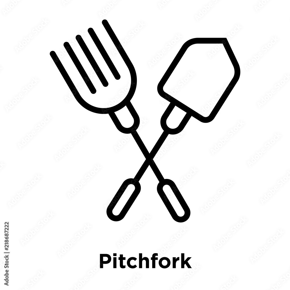 Poster pitchfork icon isolated on white background. modern and editable pitchfork icon. simple icons vector