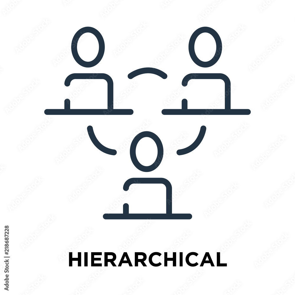 Poster hierarchical structure icon vector isolated on white background, hierarchical structure sign , line 