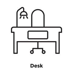 desk icon isolated on white background. Simple and editable desk icons. Modern icon vector illustration.