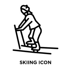 skiing icon on white background. Modern icons vector illustration. Trendy skiing icons