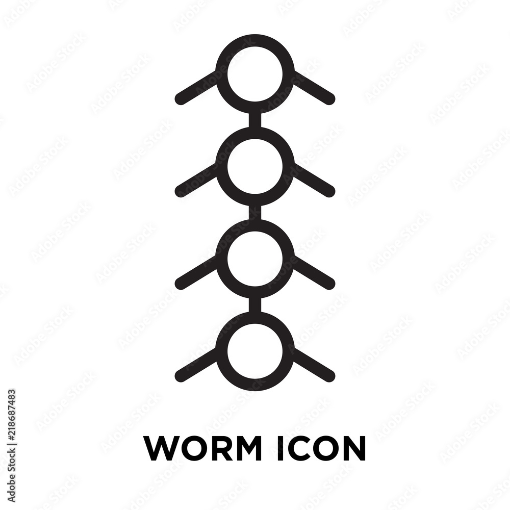 Poster worm icon vector isolated on white background, worm sign , line symbol or linear element design in o